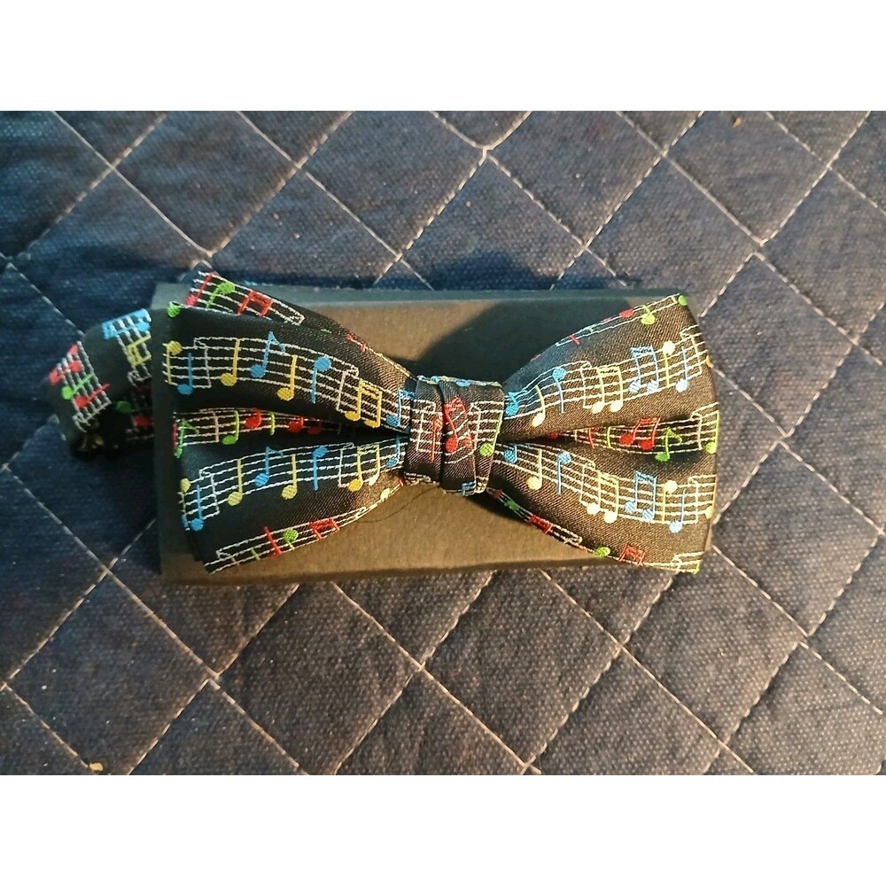 New Black Music Note Bow Tie BowTie Ties Tuxedo  US SELLER